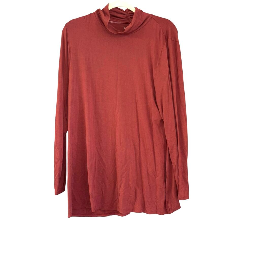 Soft Surroundings Mock Turtle Neck Stretchy Soft Top Women’s XL Cozy Fall Casual